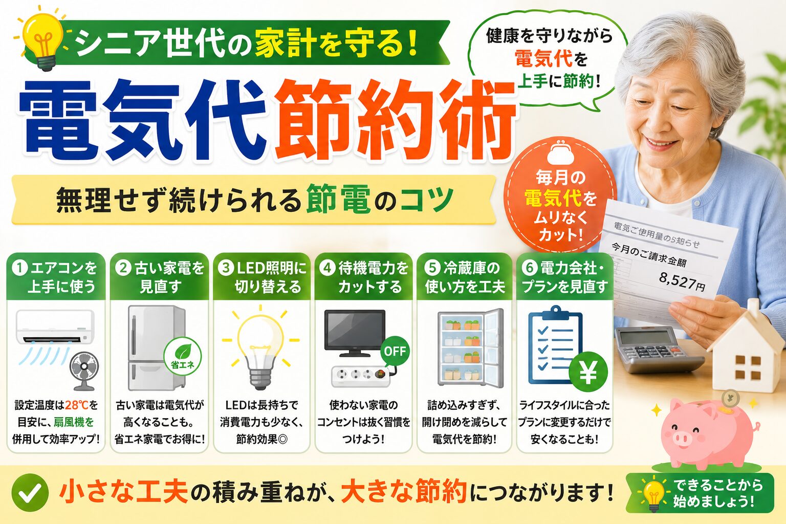 シニア世代の電気代節約術｜無理せず続けられる節電のコツ