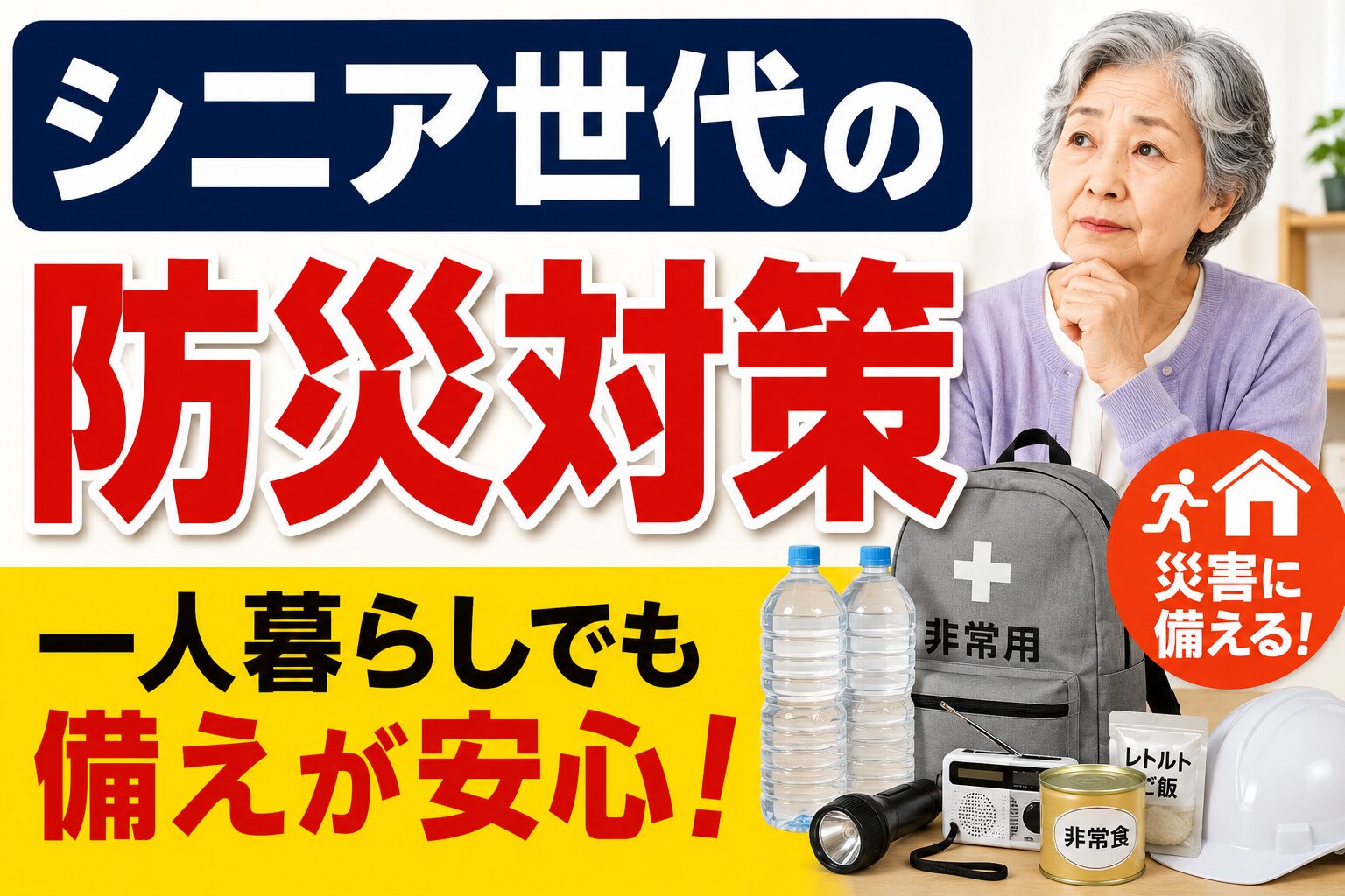 シニア世代の防災対策｜一人暮らしでも備えておきたい災害準備